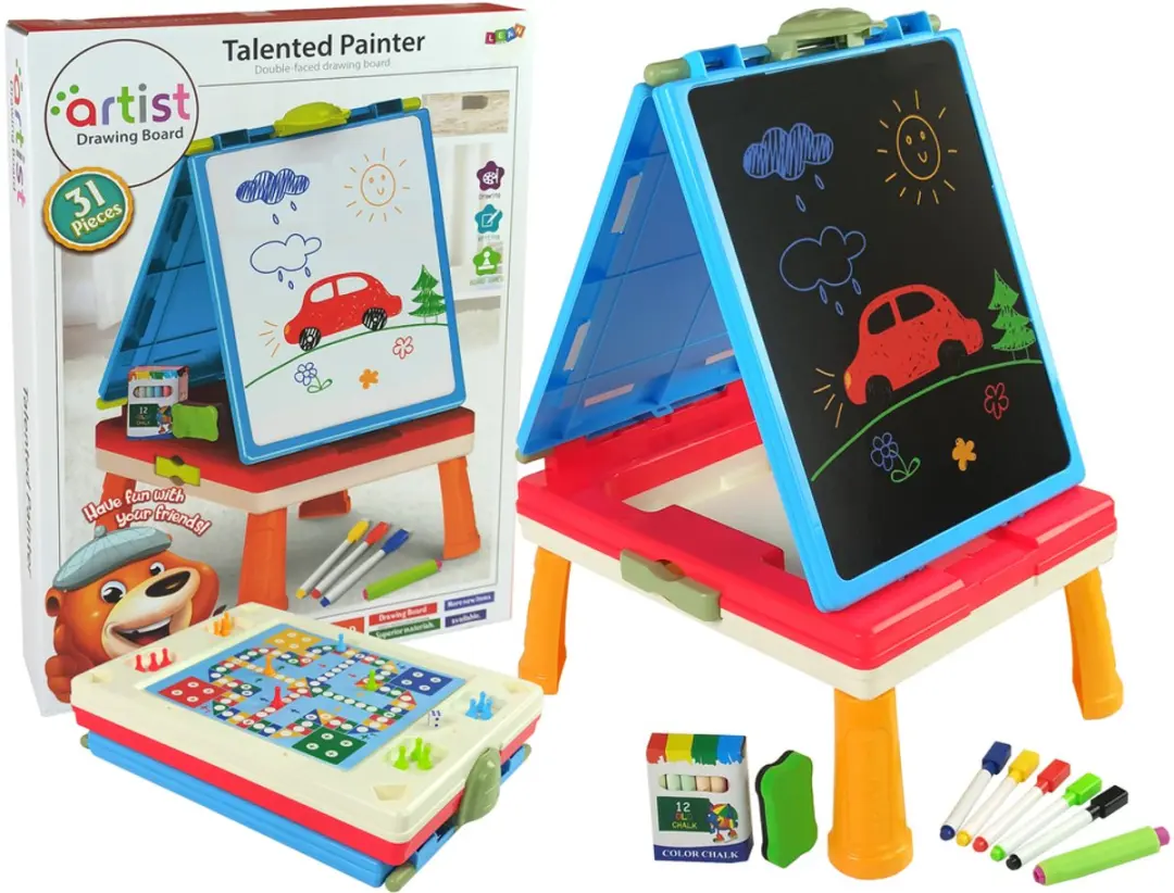 Lean Toys Magnetisch Krijtbordtafel 3-in-1