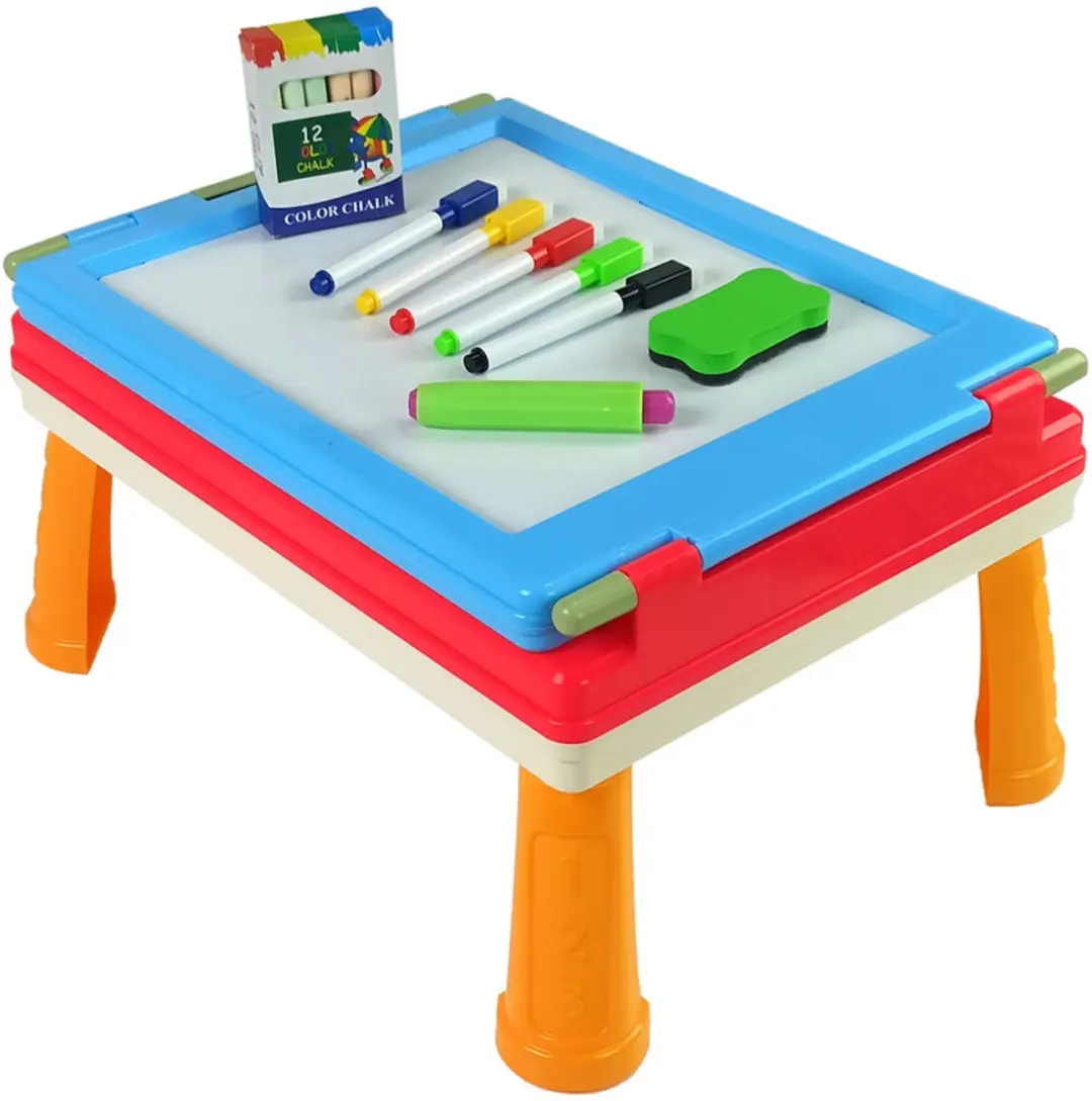Lean Toys Magnetisch Krijtbordtafel 3-in-1 - Blauw
