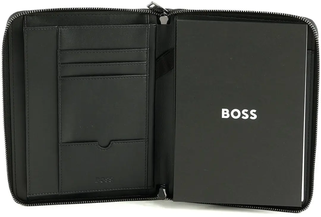 BOSS A5 Schrijfmap Monogram Zipped - Zwart