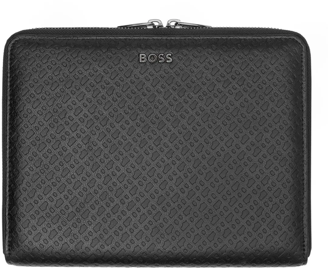 BOSS A5 Schrijfmap Monogram Zipped - Zwart