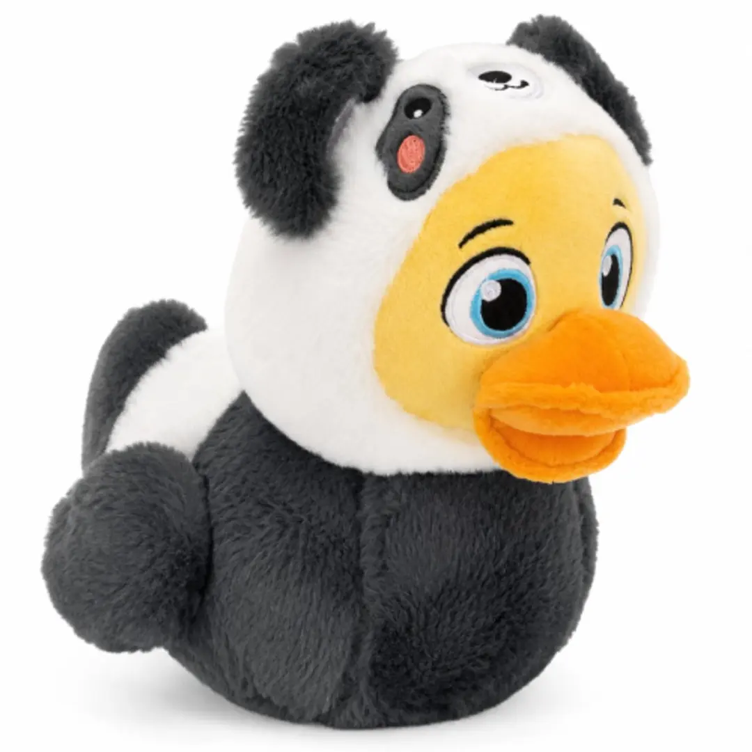 Topknuffels Eend in Panda Outfit Pluche Knuffel 30cm