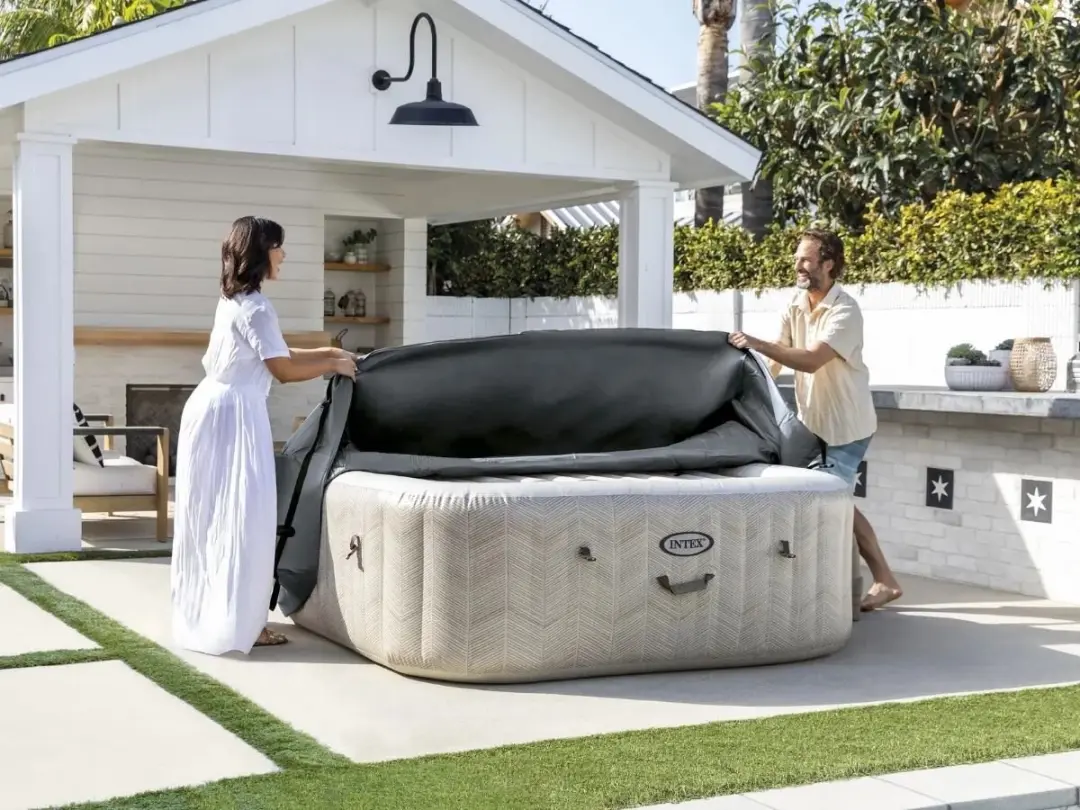 Intex Pure Spa Beschermhoes 175x175cm - Donkergrijs