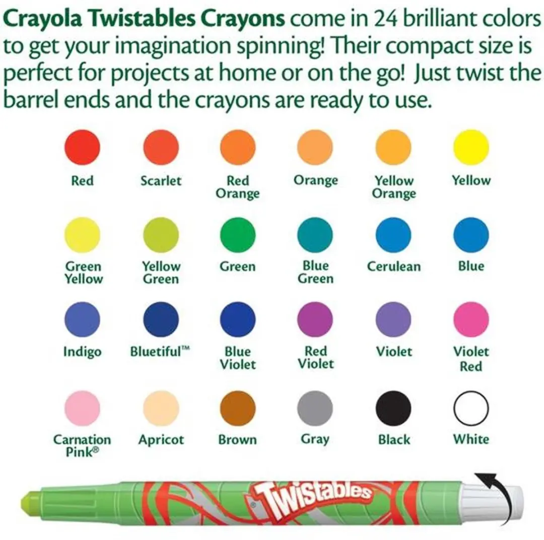 Crayola Twistables Kleurpotloden 24 Stuks - Multicolor