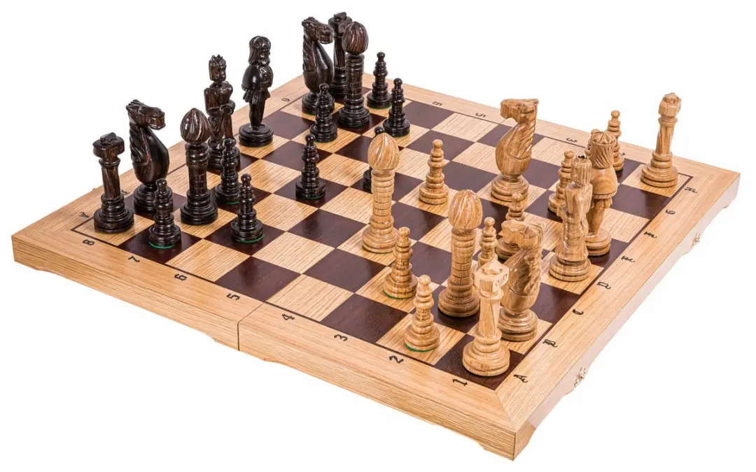Square Enix Luxe Houten Spaanse Schaakset 65x65cm Massief Eiken