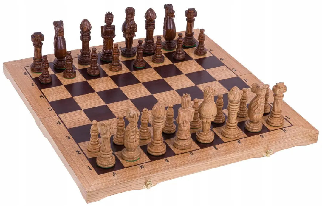 Square Enix Luxe Houten Spaanse Schaakset 65x65cm Massief Eiken