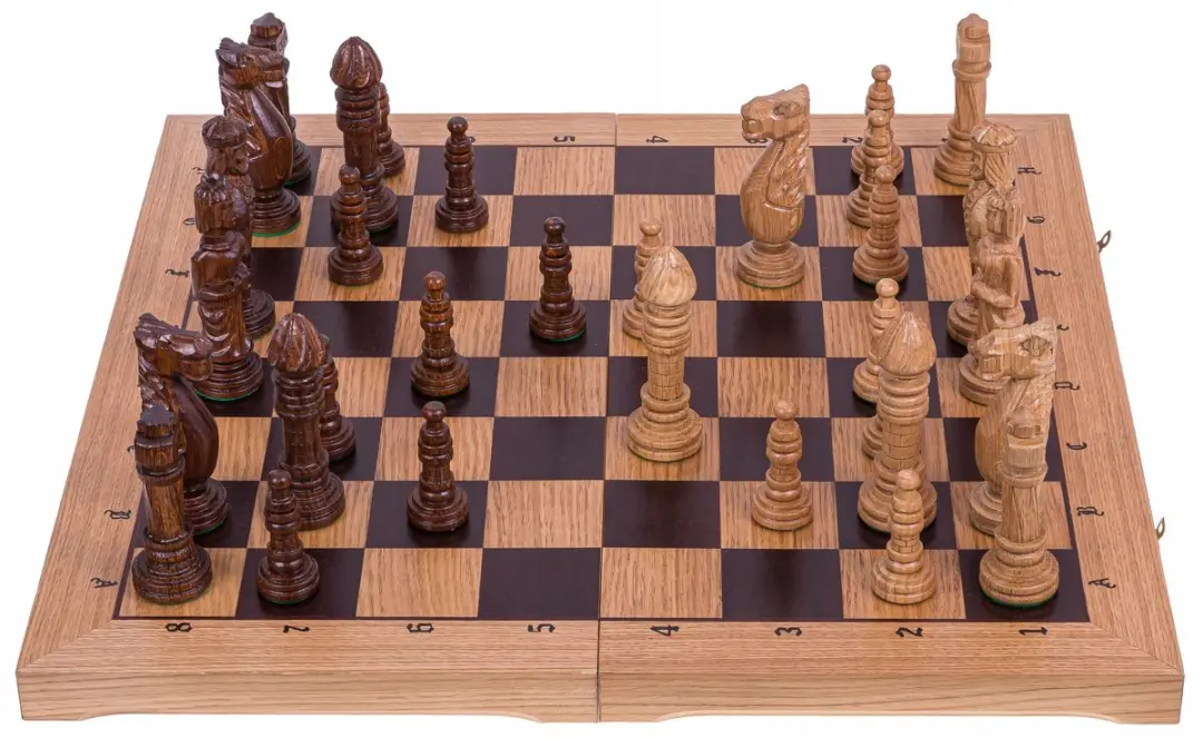 Square Enix Luxe Houten Spaanse Schaakset 65x65cm Massief Eiken