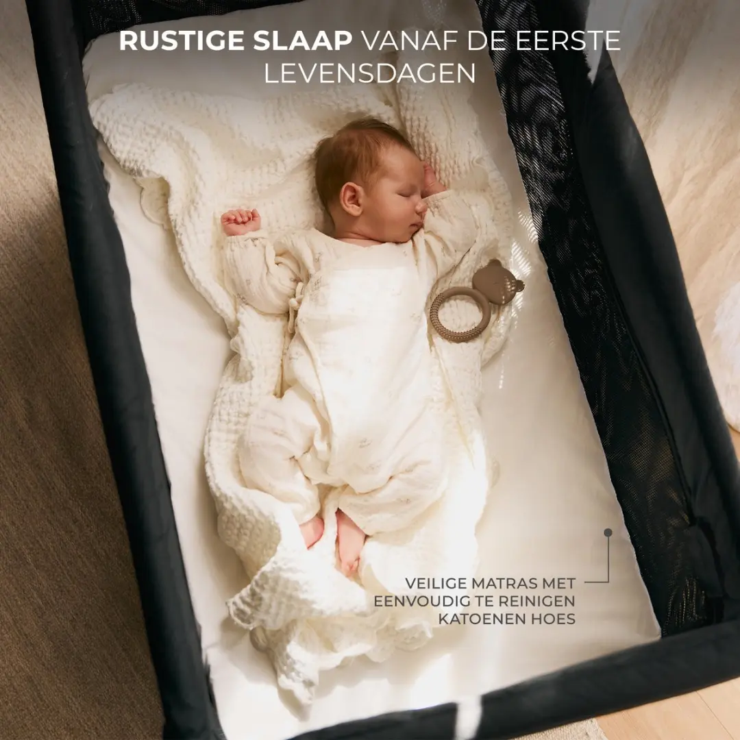 KinderKraft Moon Dream Reisbedje 0-3 jaar - Zwart