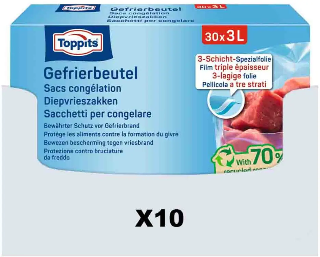 Toppits Diepvrieszakjes 3L - 300 Stuks