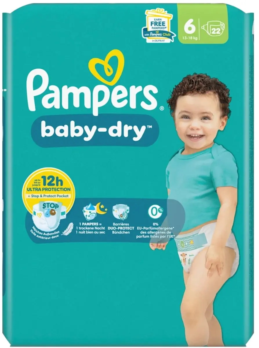 Pampers Baby Dry Maat 6 Luiers - 25 Stuks
