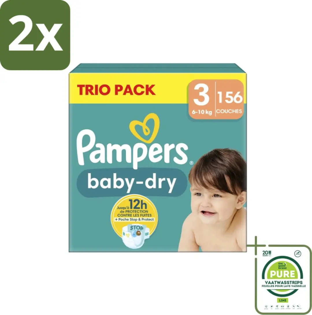 Pampers Baby-Dry Luiers Maat 3 156 Stuks (2x78)