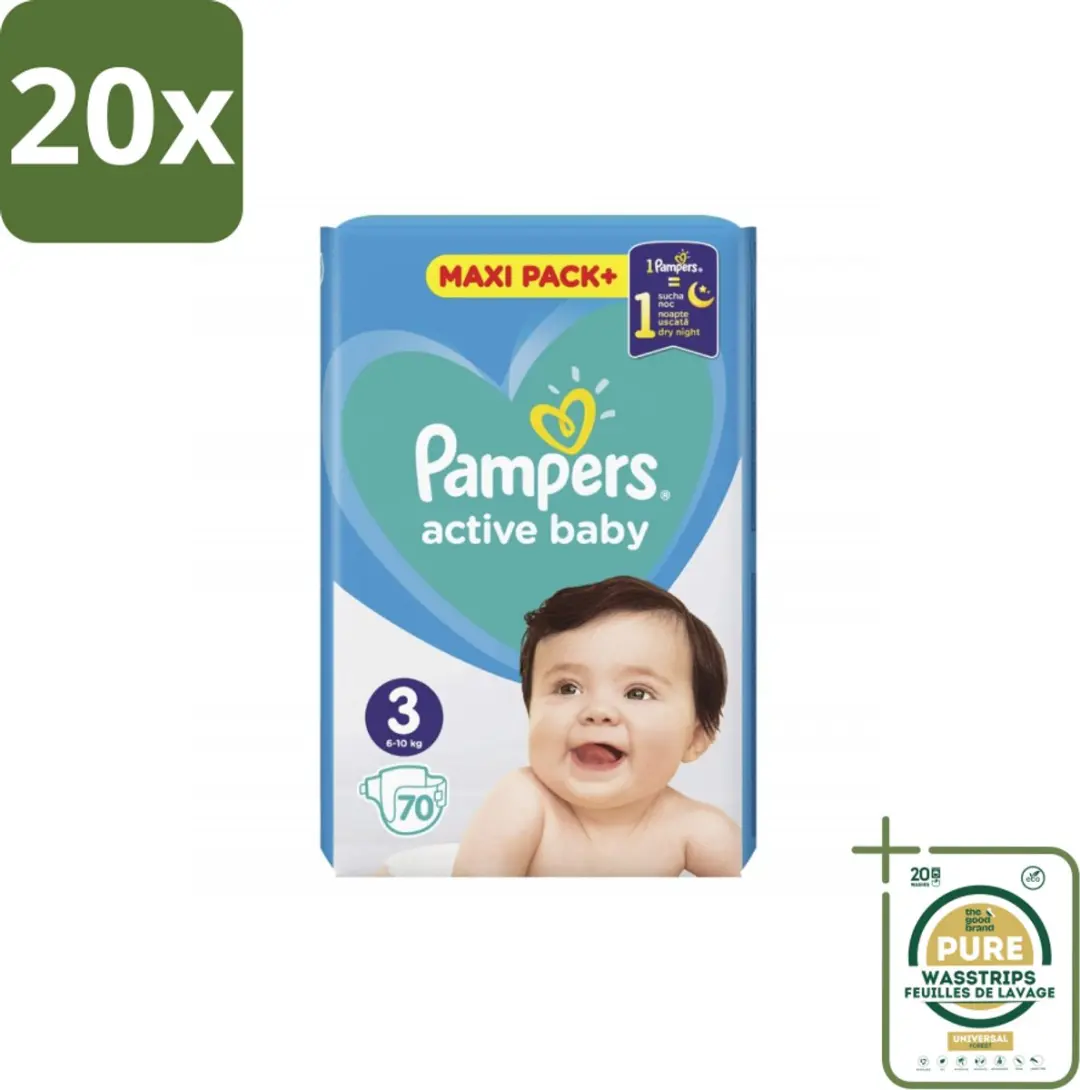 Pampers Active Baby Maat 3 Luiers - 20 Stuks