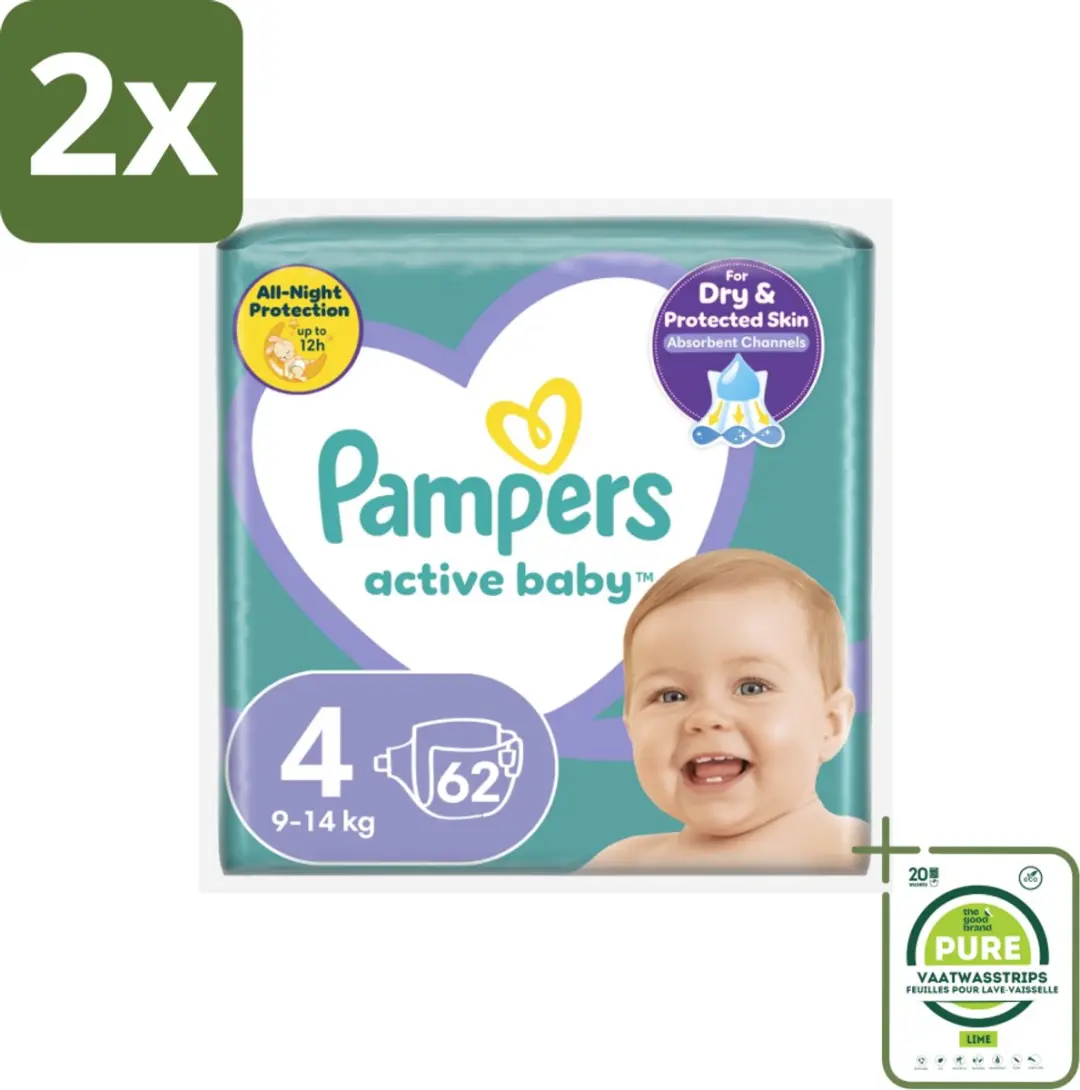 Pampers Active Baby Luiers Maat 4 62 Stuks