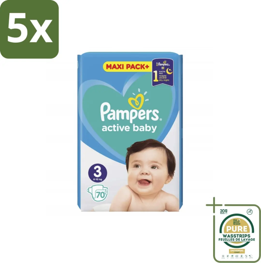 Pampers Active Baby Maat 3 Luiers - 350 Stuks (5x70)