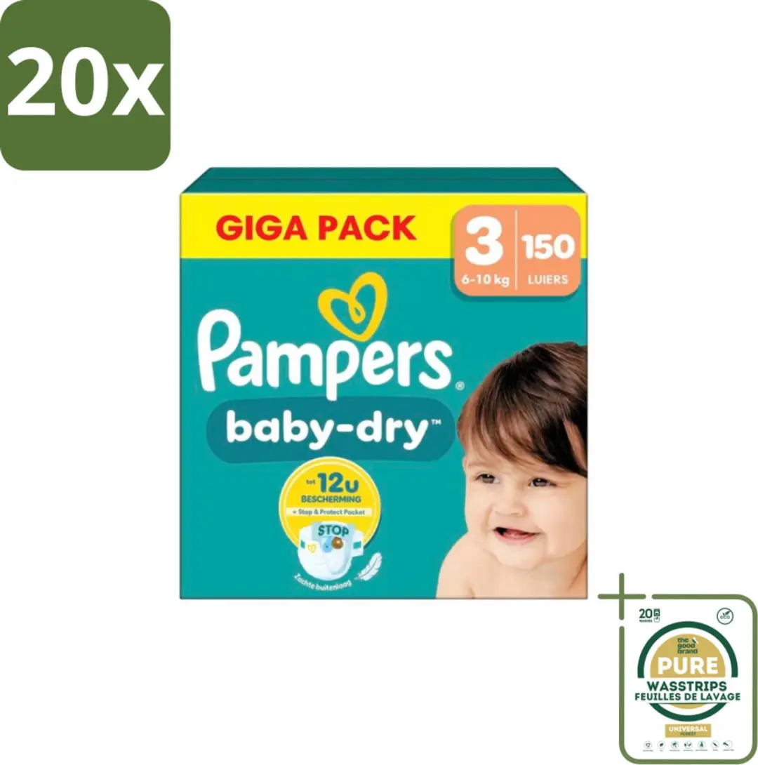 Pampers Baby Dry Maat 3 Luiers - 20 Stuks