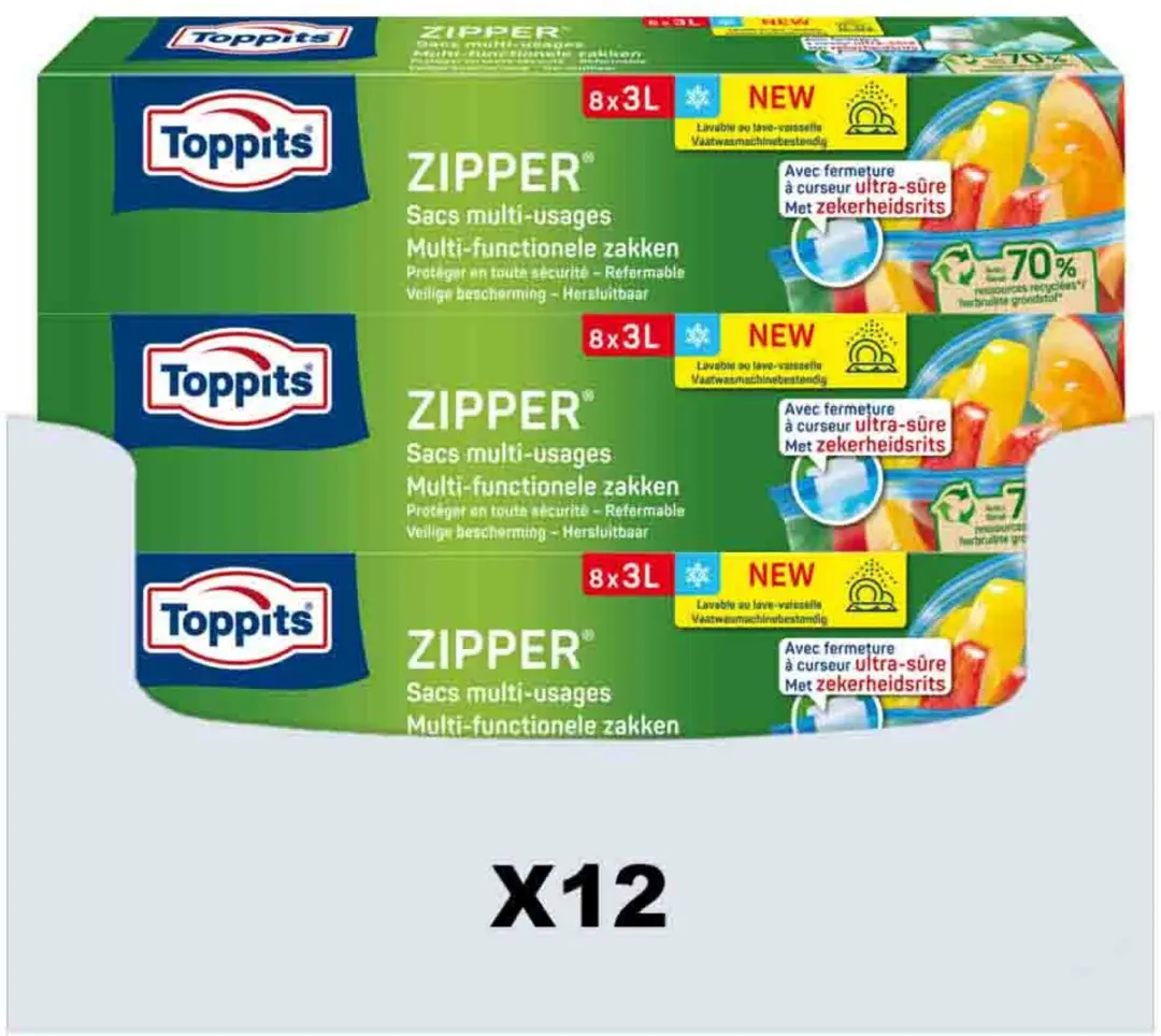 Toppits Zipper Multi-Functionele Zakken 96 Stuks