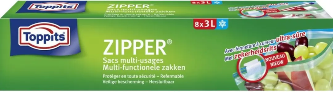 Toppits Zipper Multi-Functionele Zakken 96 Stuks
