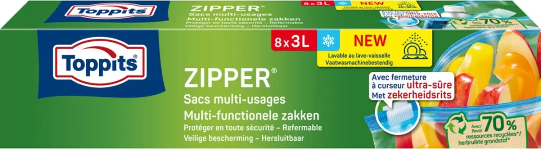 Toppits Zipper Multi-Functionele Zakken 96 Stuks