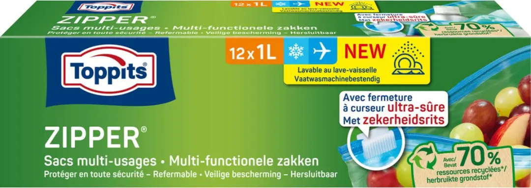 Toppits Zipper Multi-Functionele Zakken 1L
