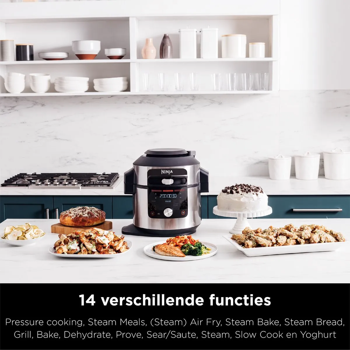Ninja Foodi OL750EU Multicooker 7,5L - 14 Kookfuncties - Zilver/Zwart