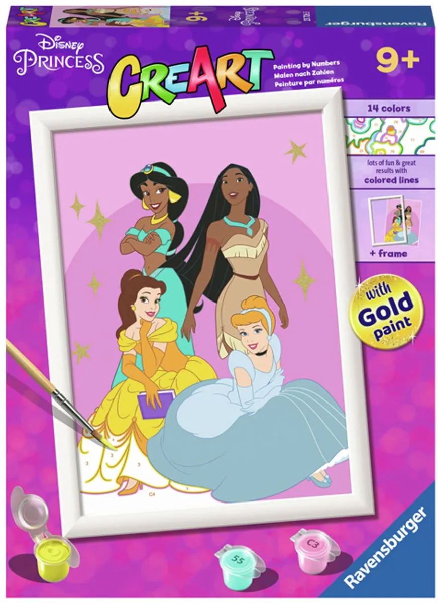 Ravensburger CreArt Disney Princesses Schilderen op nummer - 15 Kleuren - Multicolor