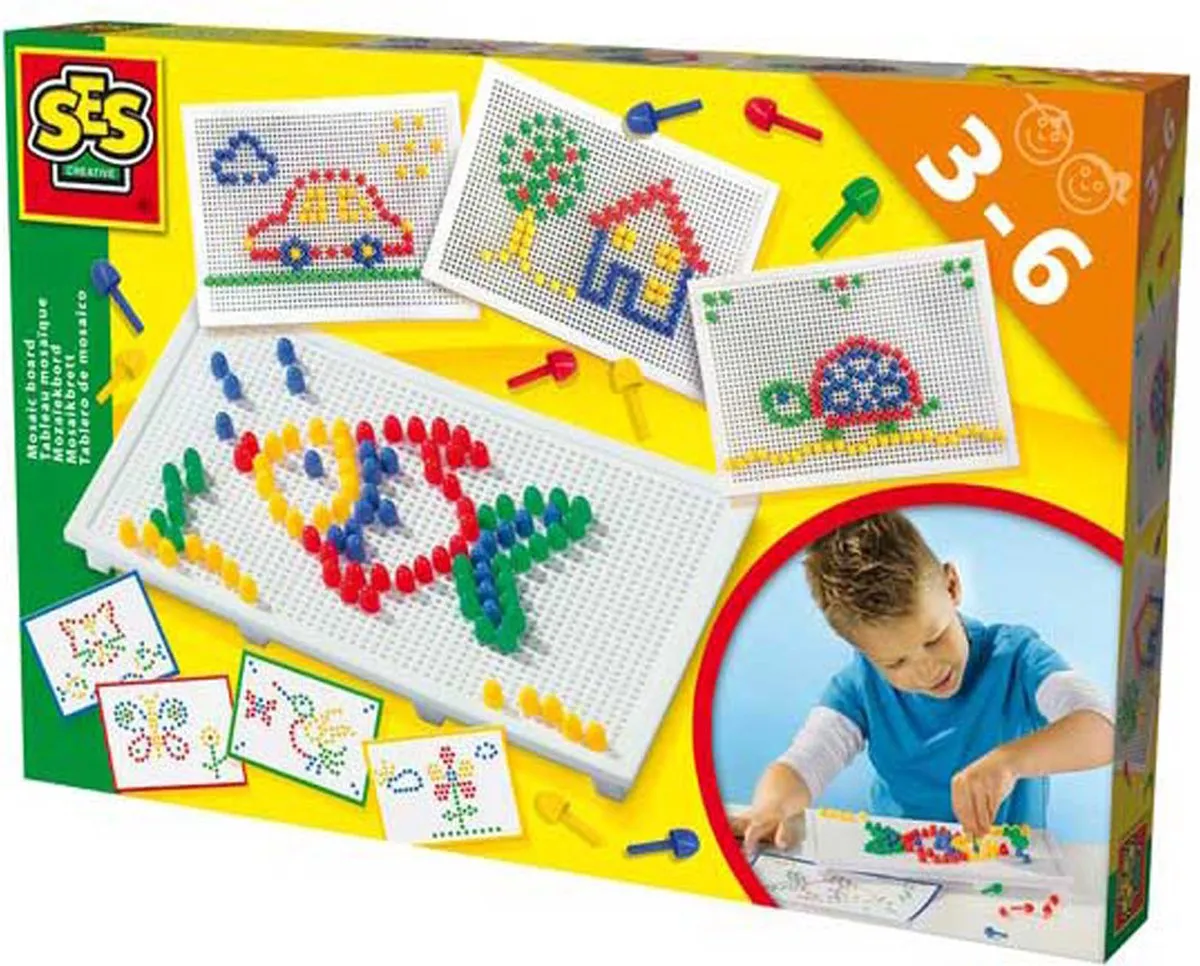 SES Creative Mozaïekbord Montessori Speelgoed - 8 Stuks