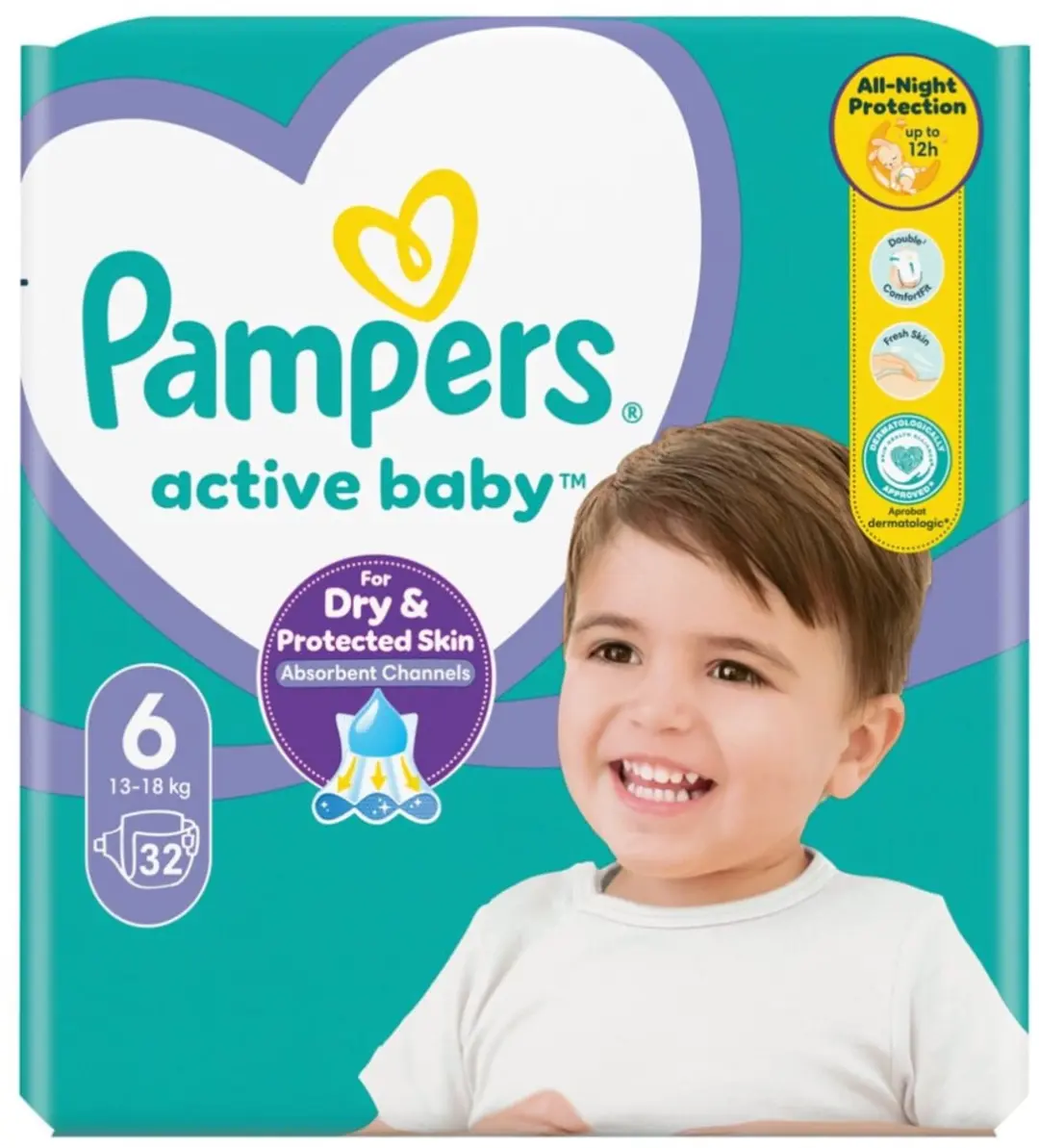 Pampers Active Baby Luiers Maat 6 13-18kg - 32 Stuks (2x16)