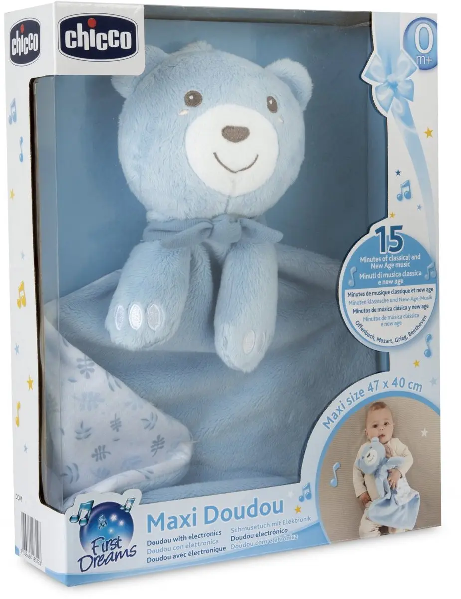 Chicco Maxi Doudou Knuffeldoekje Muziek - Blauw