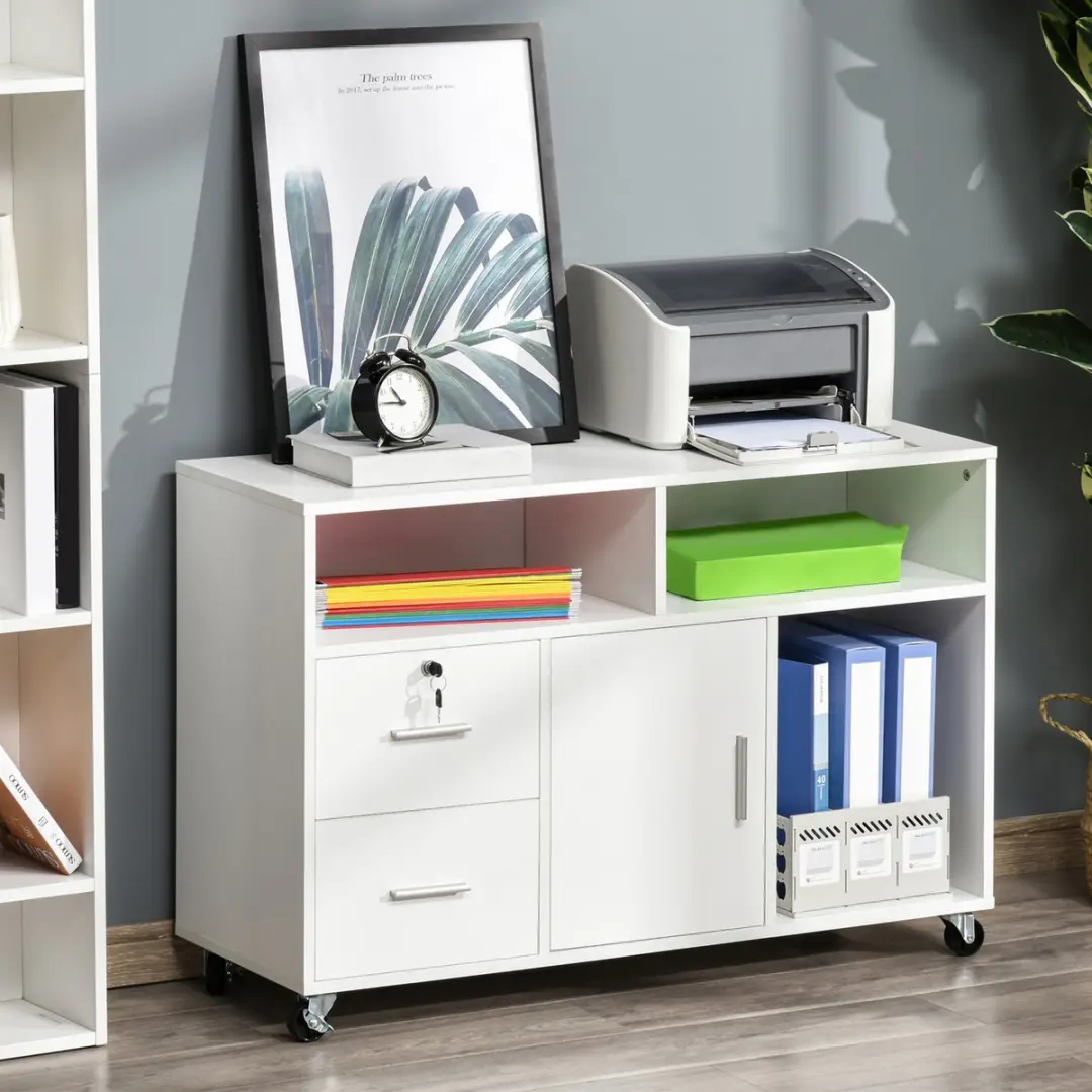 Homcom Printerkast 100x35x65cm - Wit