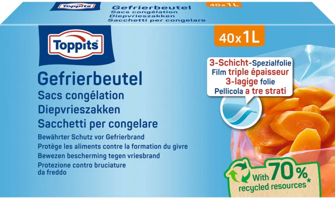 Toppits Diepvrieszakjes 1L - 400 Stuks (10x40)
