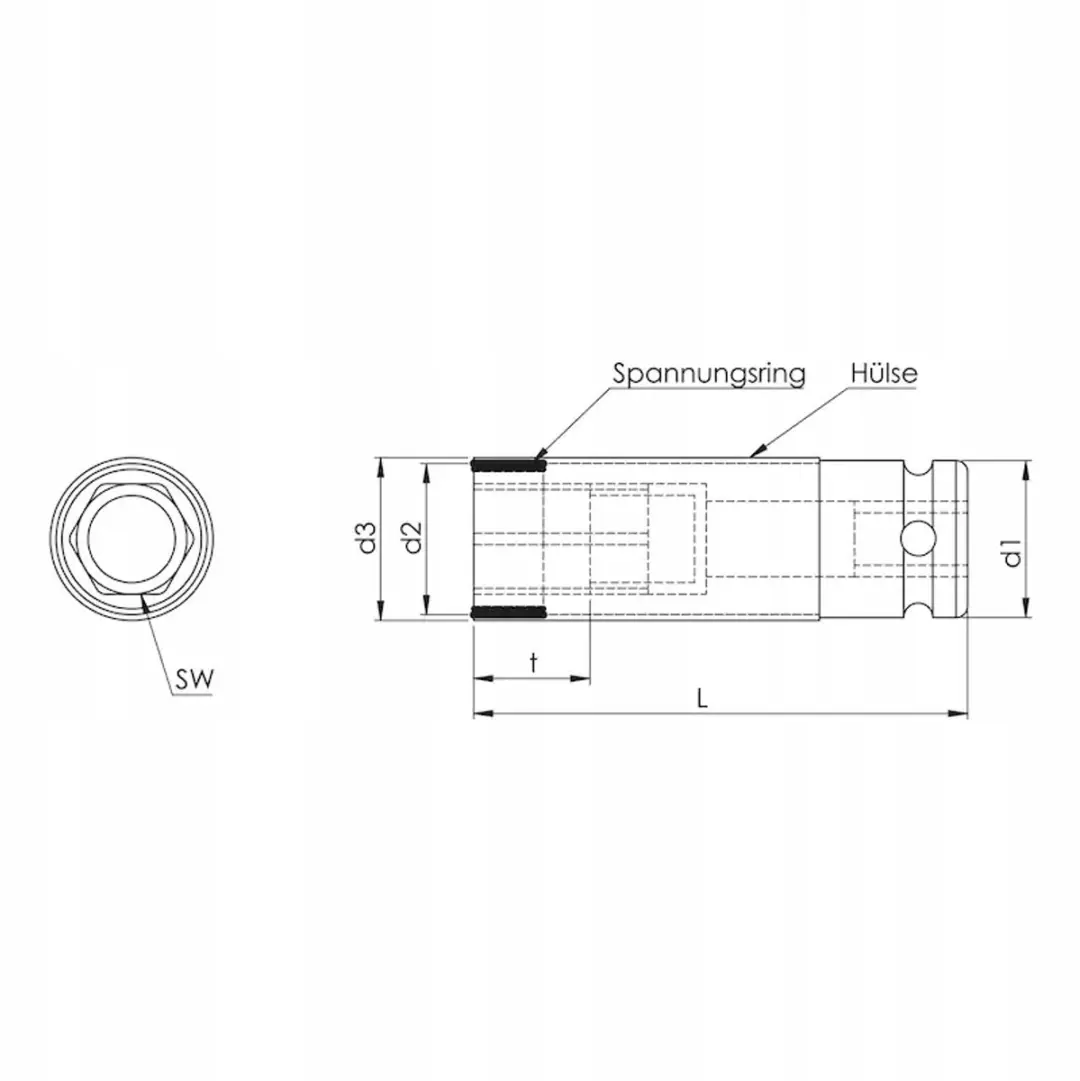 Würth Dopslagdoppen 17mm voor Aluminium Velgen - 1 Stuk