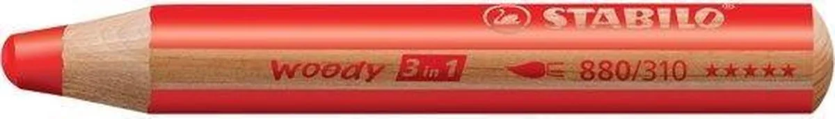 STABILO Woody 3 in 1 - Multi Talent Kleurpotloden - Etui Met 6 Kleuren