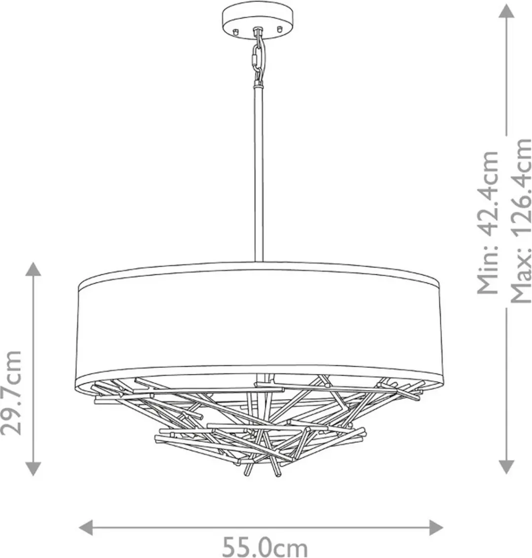 Elstead Lighting Taiko LED Hanglamp 4xE27 240W - Dimbaar - Olde Bronze
