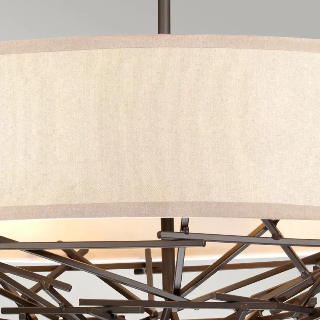Elstead Lighting Taiko LED Hanglamp 4xE27 240W - Dimbaar - Olde Bronze