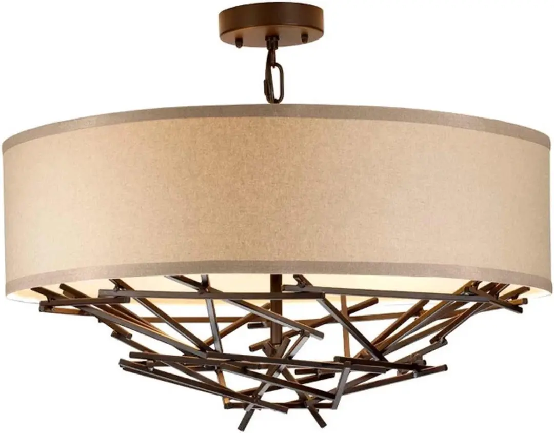 Elstead Lighting Taiko LED Hanglamp 4xE27 240W - Dimbaar - Olde Bronze