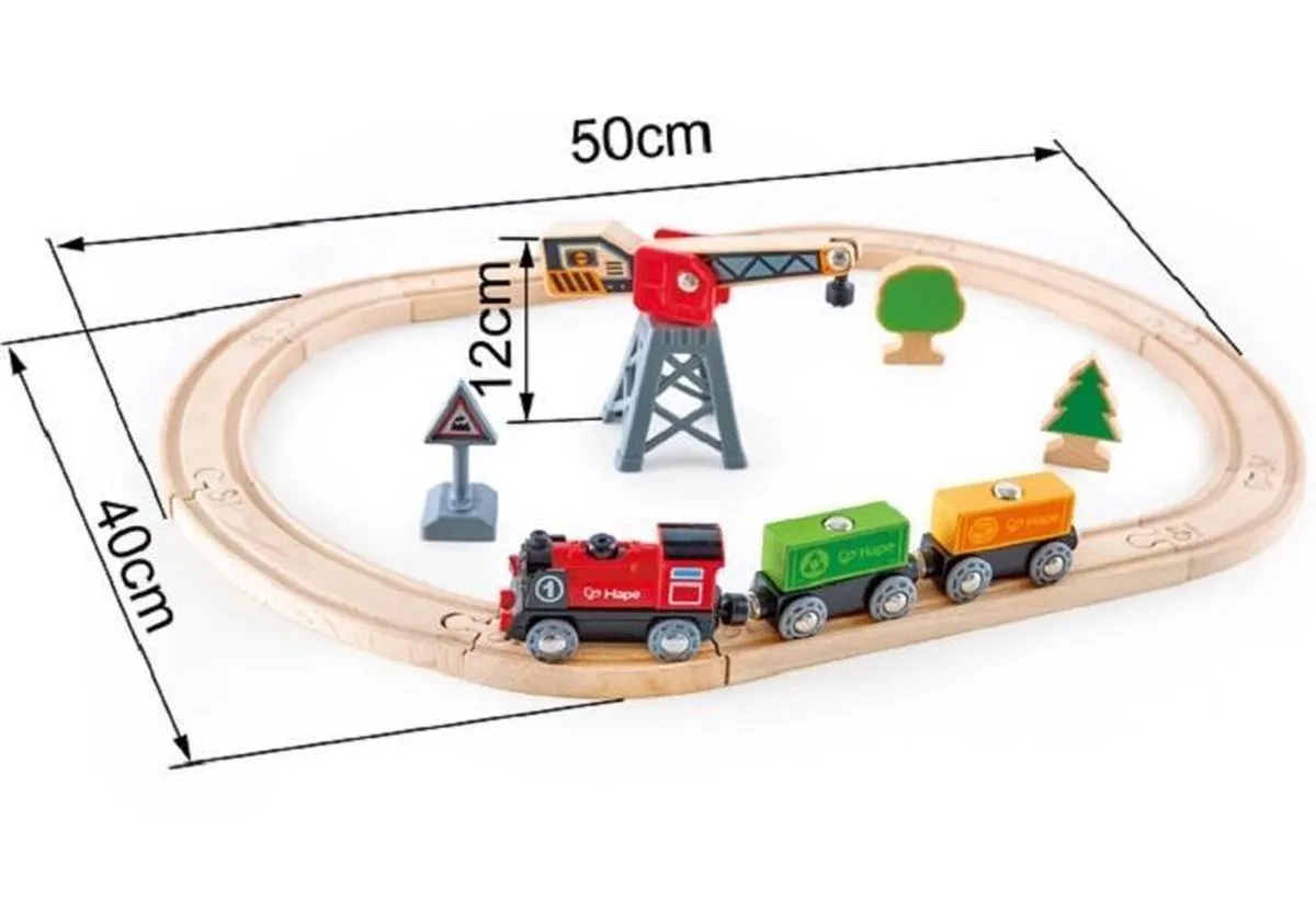 Hape Vrachtleveringscircuit E3731 - 14 Stuks - Veelkleurig