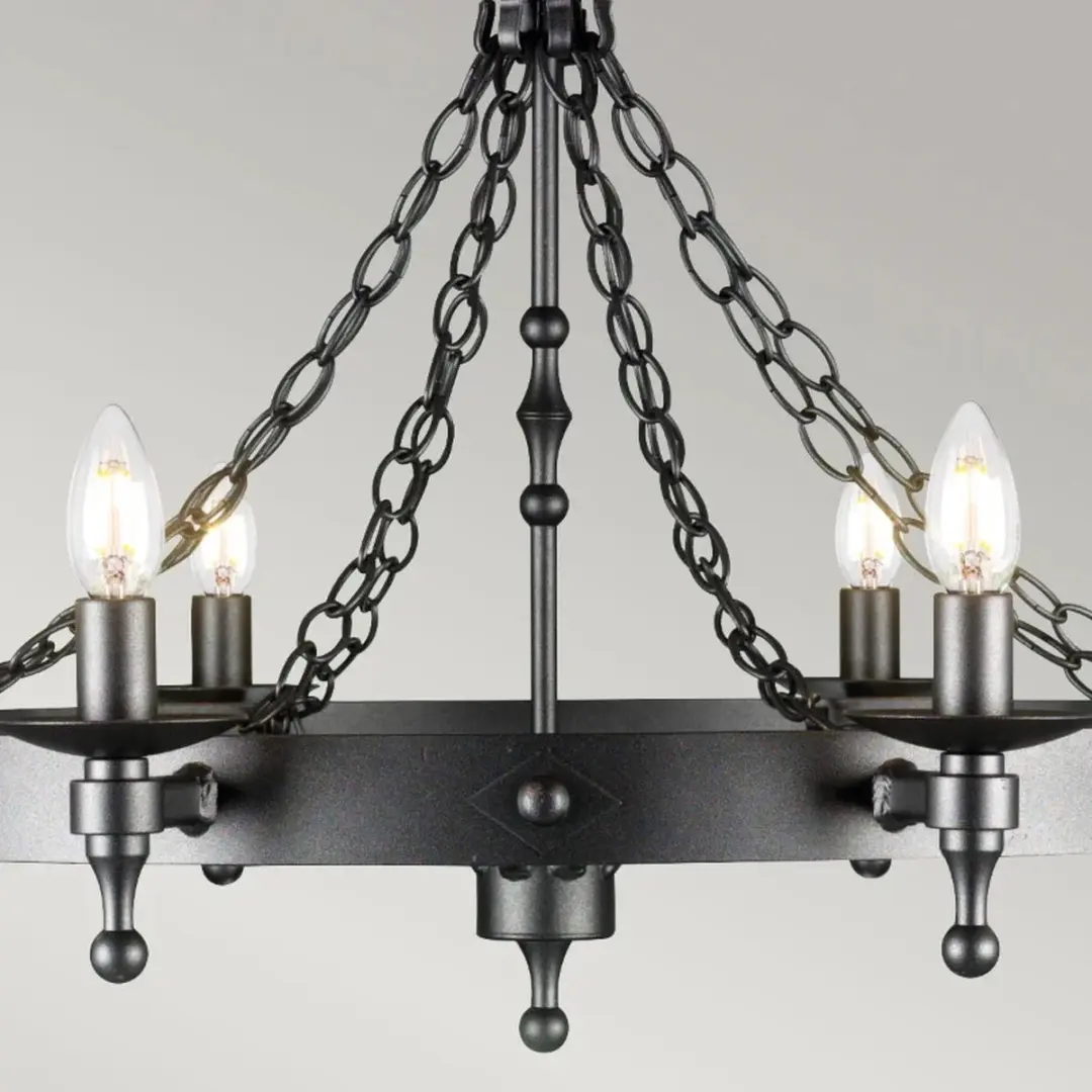 Elstead LED Kroonluchter 8x E14 60W - Dimbaar - Graphite Black