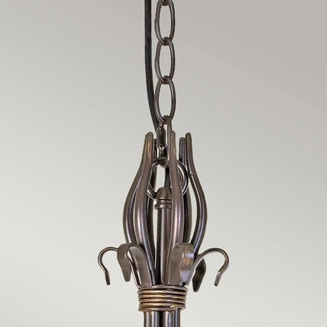 Elstead LED Kroonluchter 6x E14 60W - Dimbaar - Rust/Gold