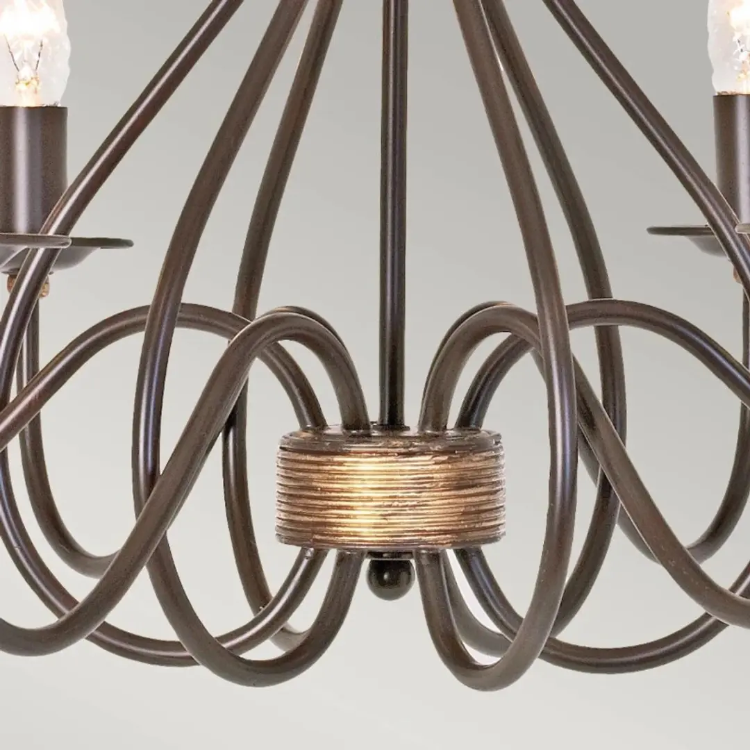 Elstead LED Kroonluchter 6x E14 60W - Dimbaar - Rust/Gold