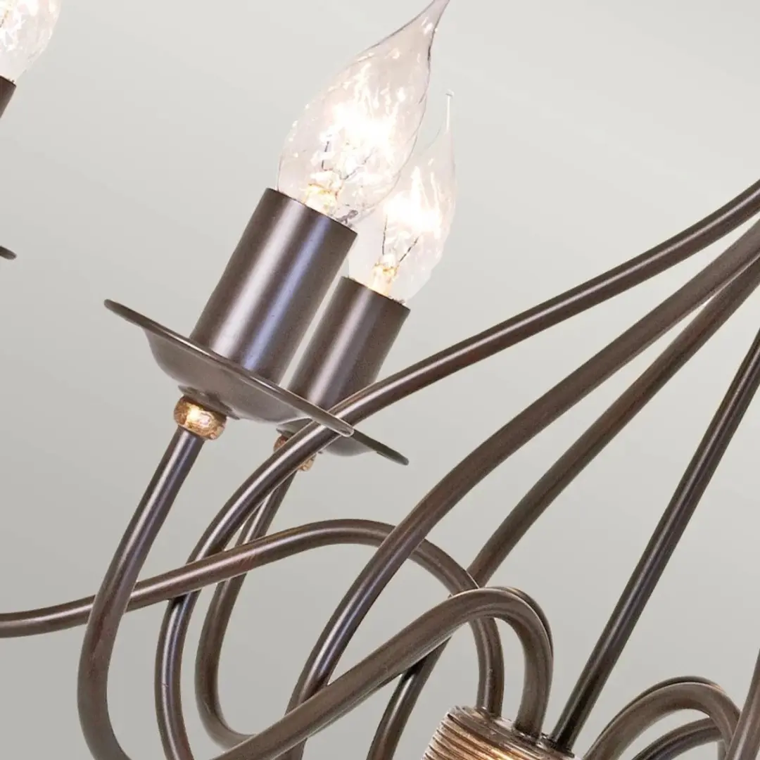 Elstead LED Kroonluchter 6x E14 60W - Dimbaar - Rust/Gold