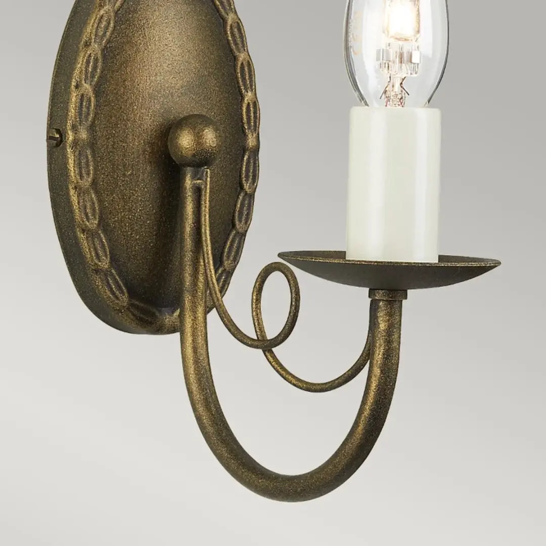 Elstead Lighting Minster LED Wandlamp - 1x E14 - 60W - Zwart/Goud