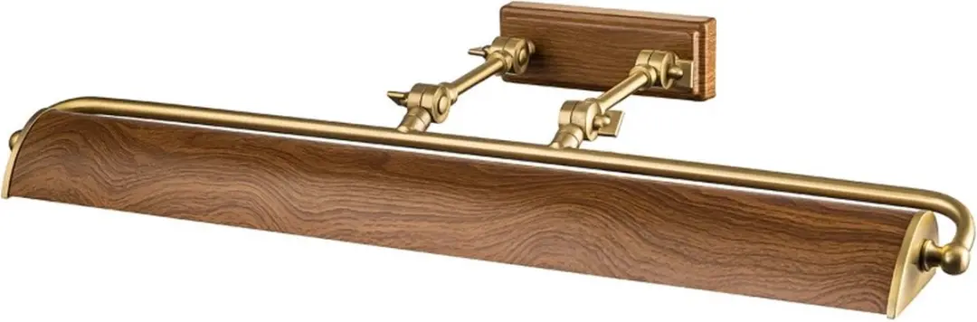 Elstead Winchfield LED Schilderijverlichting - 4x E14 40W - Dimbaar - Aged Brass & Oak - afbeelding 6 van 6