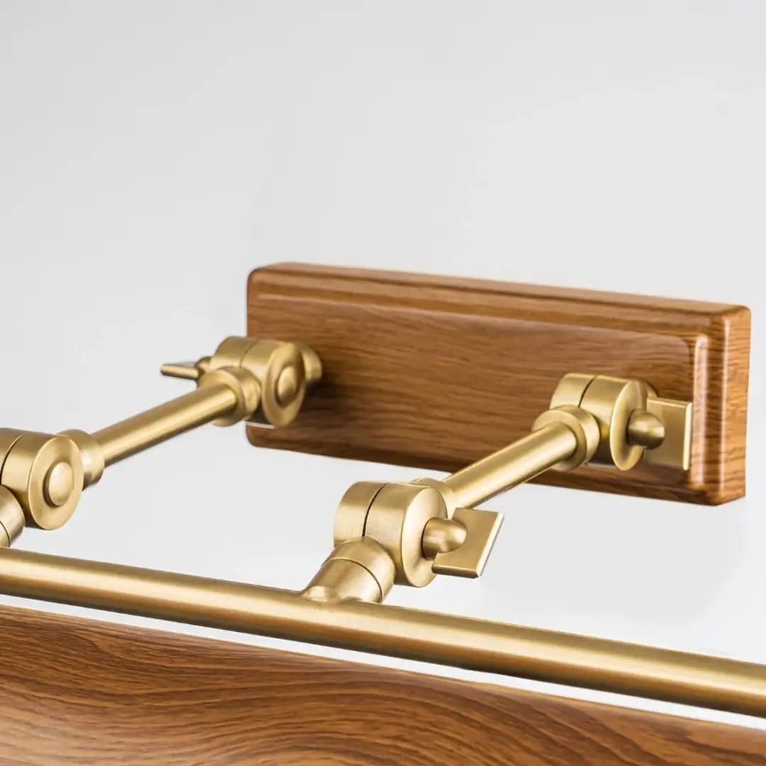 Elstead Winchfield LED Schilderijverlichting - 4x E14 40W - Dimbaar - Aged Brass & Oak