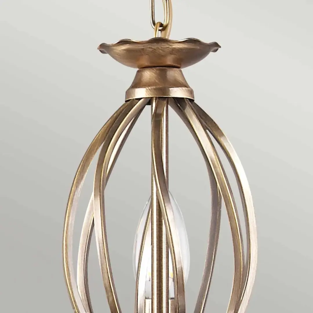Elstead LED Kroonluchter 5x E14 60W - Aged Brass
