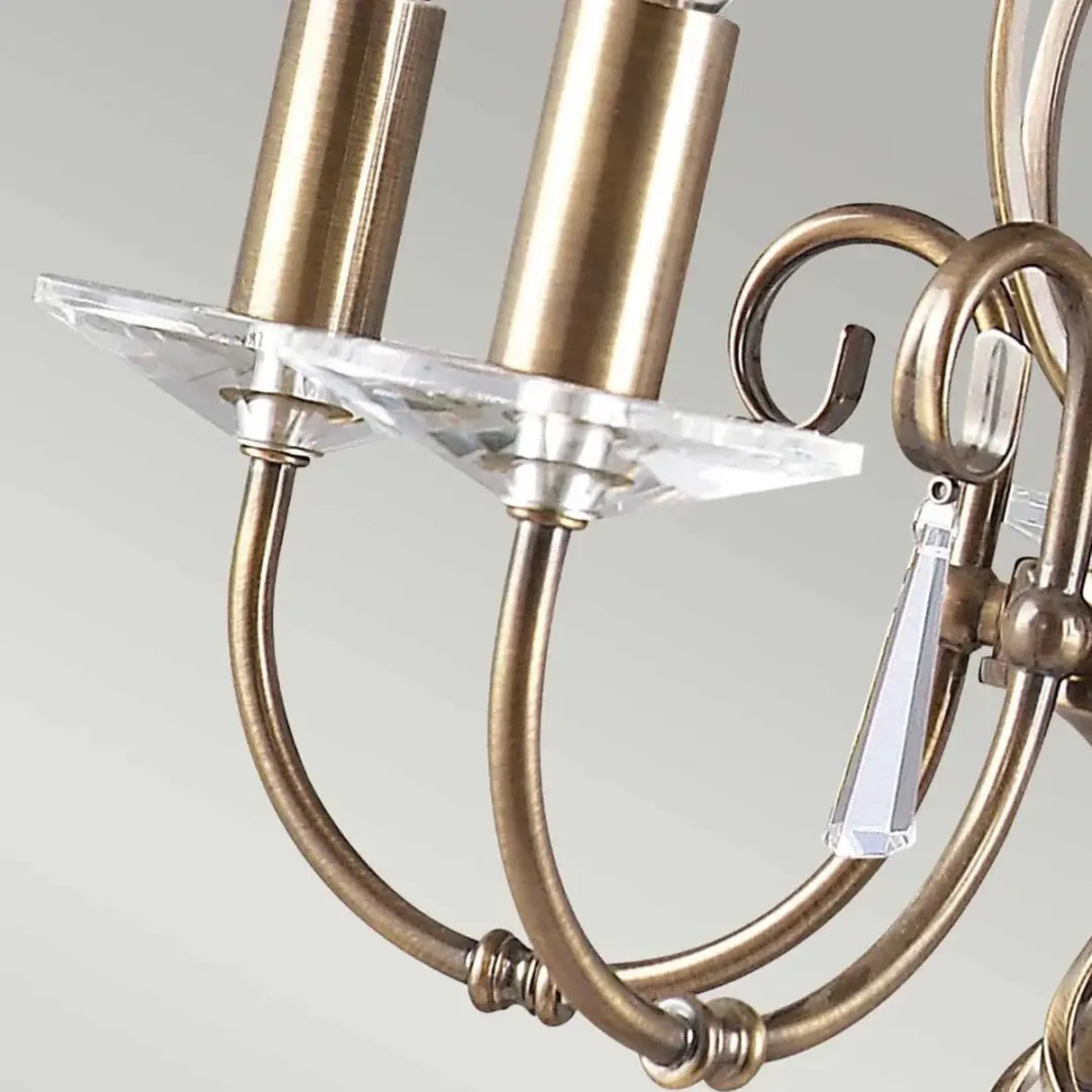 Elstead LED Kroonluchter 5x E14 60W - Aged Brass