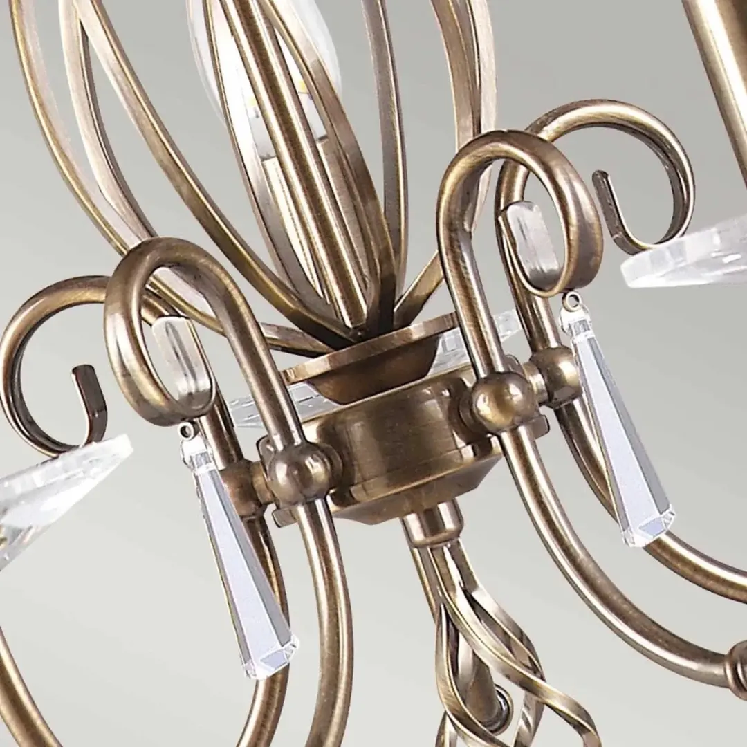 Elstead LED Kroonluchter 5x E14 60W - Aged Brass