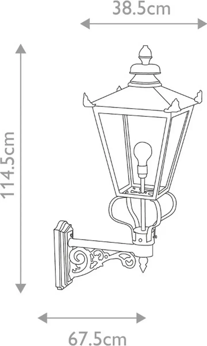 Elstead Wilmslow LED Wandlamp E27 60W - Dimbaar - Zwart