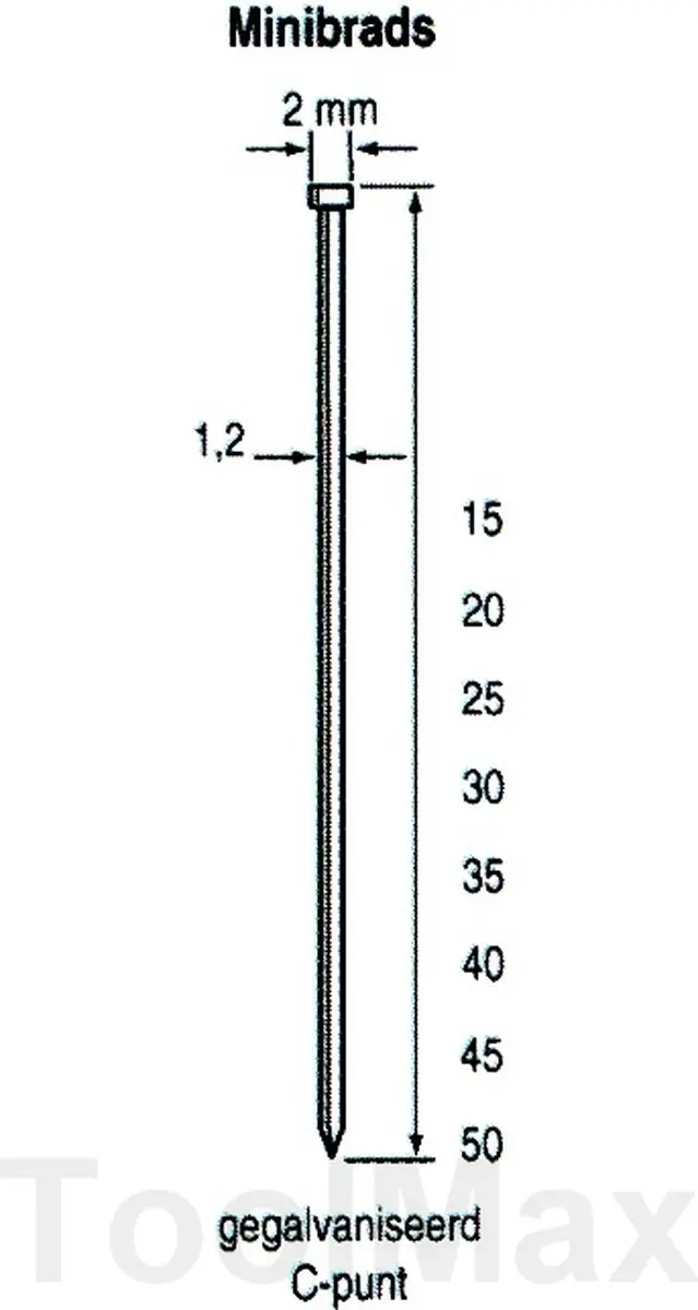 Dutack Mini brad SKN12  40mm - 5000 Stuks