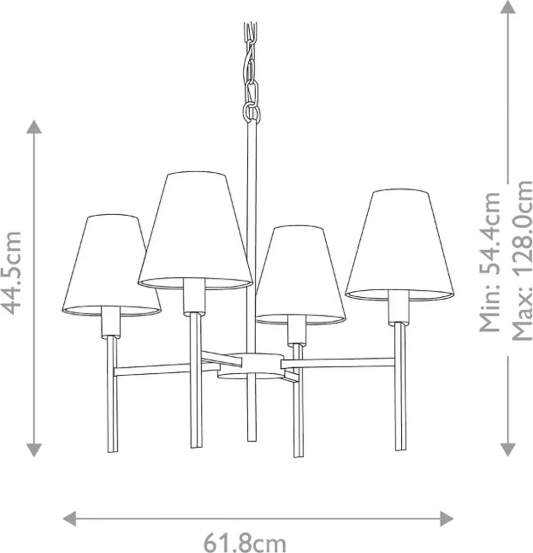 Elstead Lighting LED Kroonluchter 4xE14 100W - Brushed Nickel