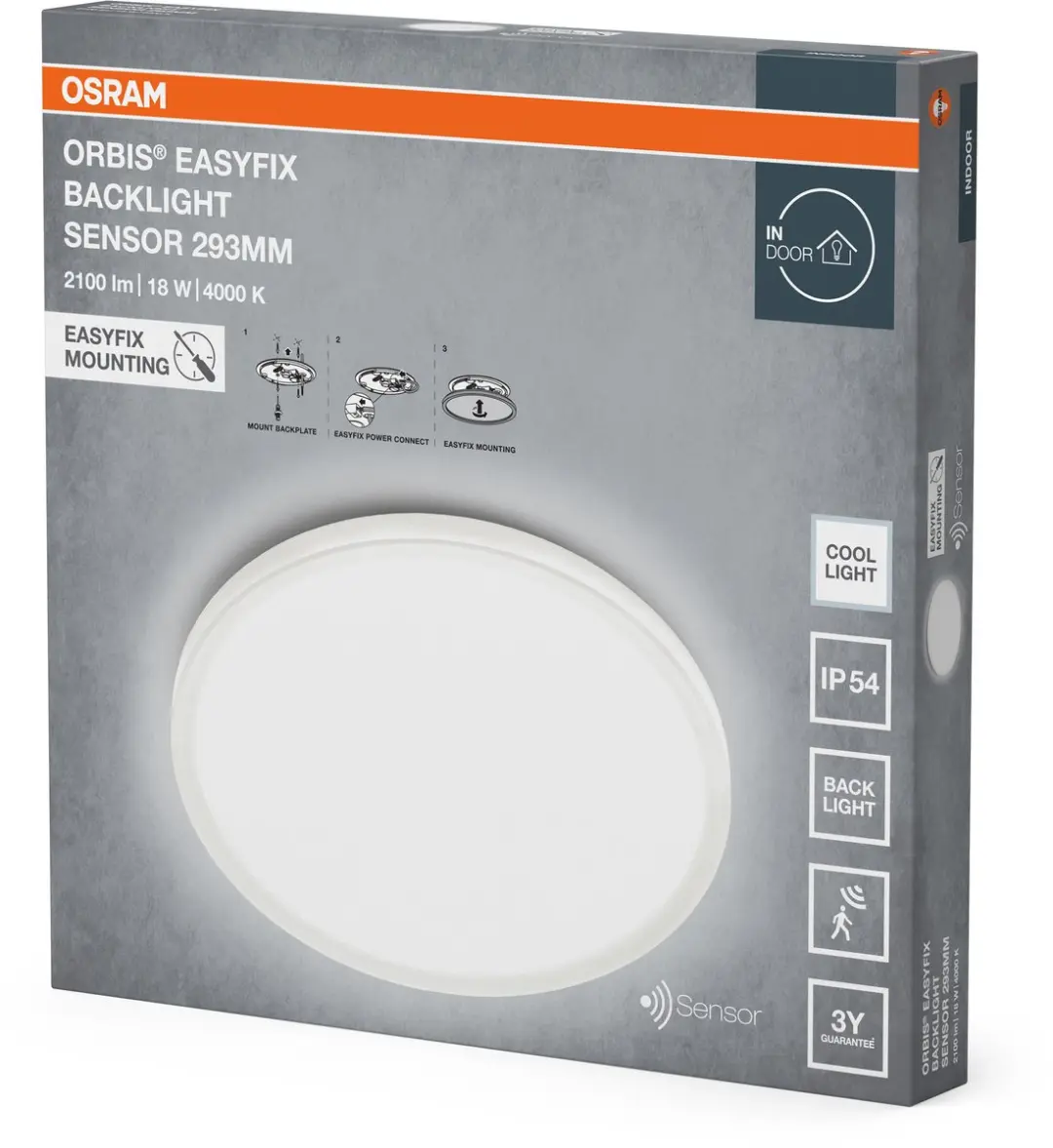 Osram Orbis Easyfix Sensor 293mm Plafondlamp - 18W 4000K Koelwit - afbeelding 3 van 3