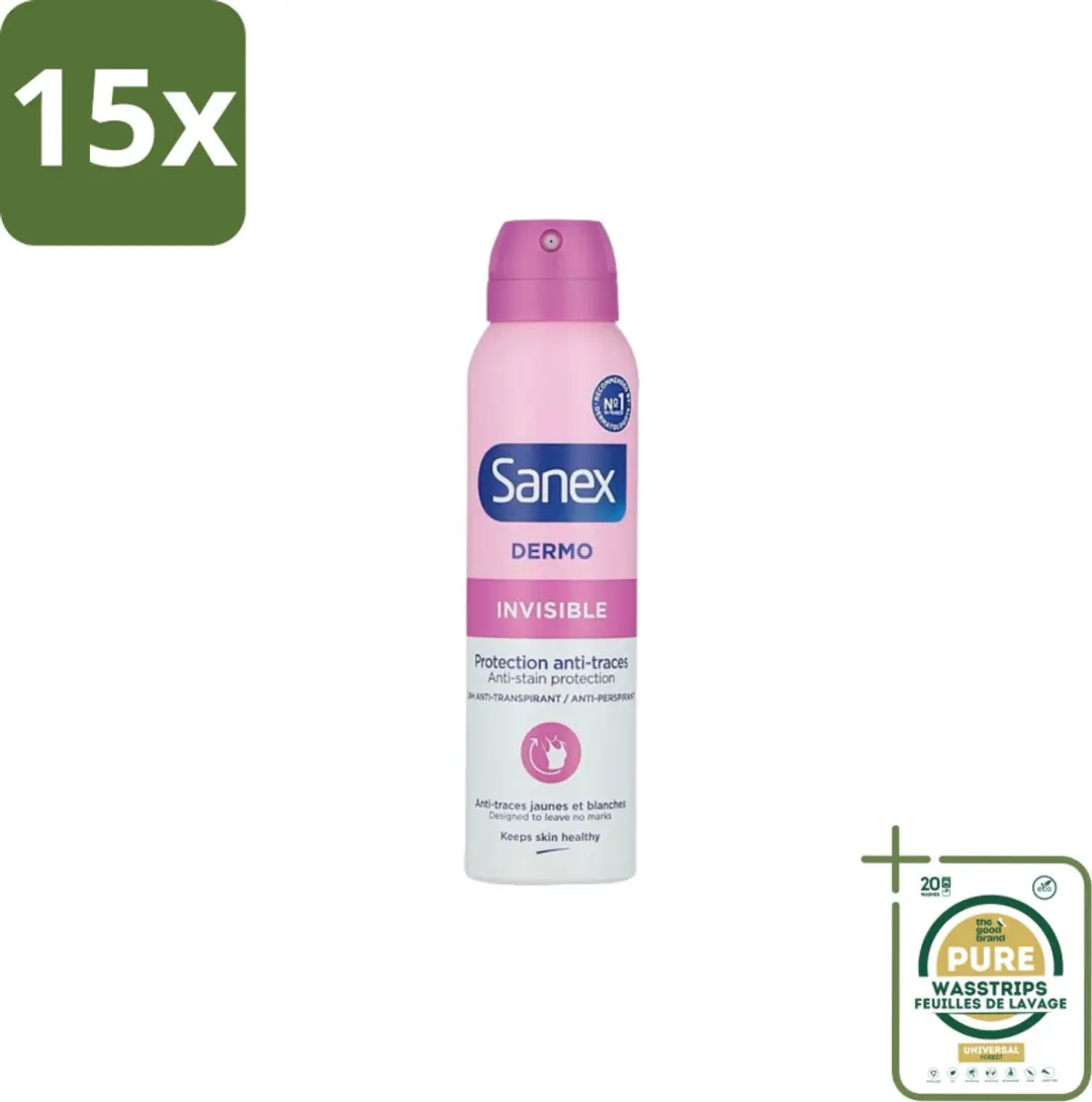 Sanex Dermo Invisible Deodorant Spray 150ml - 15 Stuks - afbeelding 2 van 2